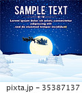 Christmas background with flying Santa sleigh 35387137