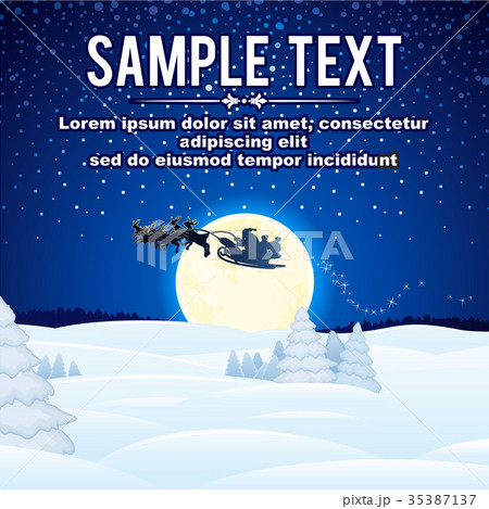 Christmas background with flying Santa sleigh Christmas background with flying Santa sleigh 35387137