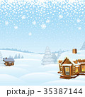 Snowy Day Winter Landscape. Vector Illustration 35387144