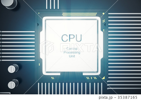 3D rendering Circuit board. Technology background 35387165