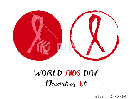 Shape of red AIDS ribbon from brush strokes Shape of red AIDS ribbon from brush strokes 35388646