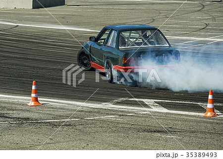 Sport car owercomes the track Sport car owercomes the track 35389493