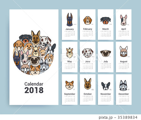 Design Template Calendar 2018. 35389834