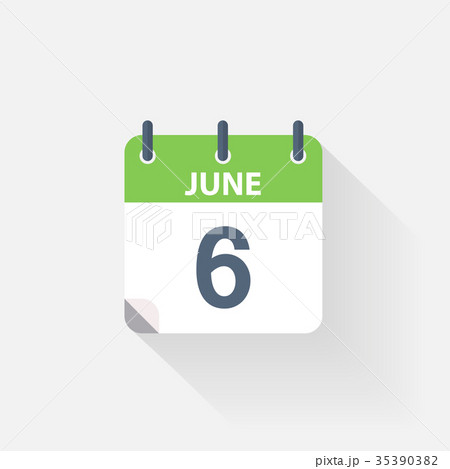 6 june calendar icon 35390382