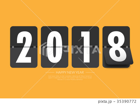 Happy new 2018 year. Greetings card. 35390772