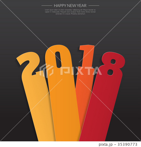 Happy new 2018 year. Greetings card. 35390773