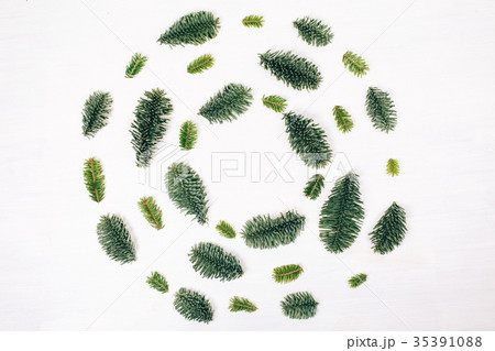 Natural christmas pattern made of fir branches Natural christmas pattern made of fir branches 35391088