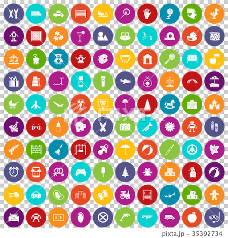 100 childhood icons set color 100 childhood icons set color 35392734