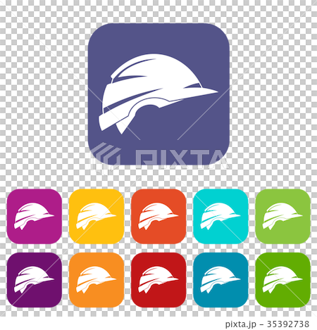 Construction helmet icons set Construction helmet icons set 35392738