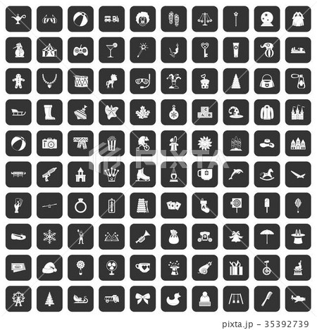 100 children icons set black 100 children icons set black 35392739