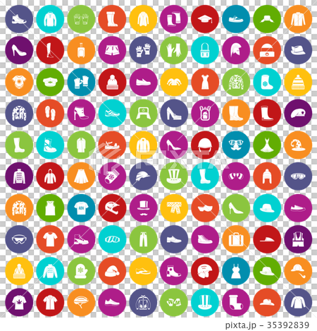 100 clothing and accessories icons set color 100 clothing and accessories icons set color 35392839