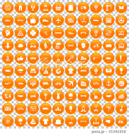 100 logistics icons set orange 100 logistics icons set orange 35392858