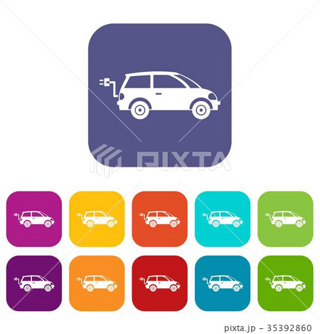 Electric car icons set Electric car icons set 35392860