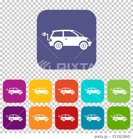 Electric car icons set Electric car icons set 35392860