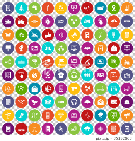 100 communication icons set color 100 communication icons set color 35392863
