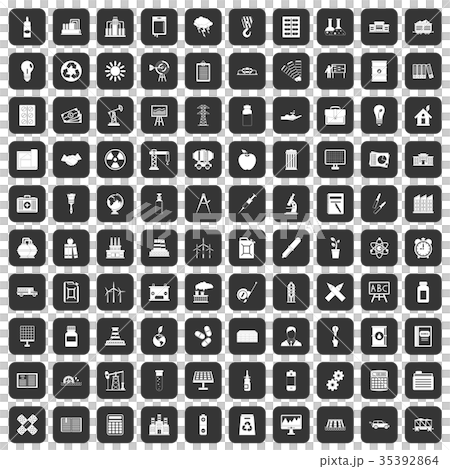 100 company icons set black 35392864