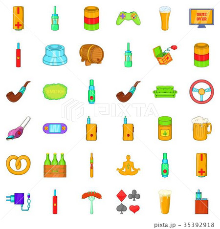 Smoking icons set, cartoon style 35392918