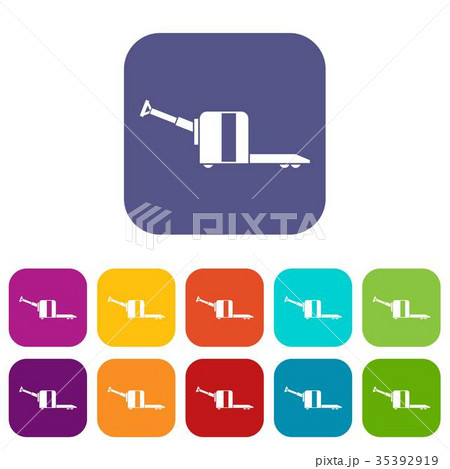 Cart on wheels icons set Cart on wheels icons set 35392919
