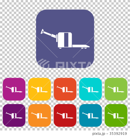 Cart on wheels icons set Cart on wheels icons set 35392919