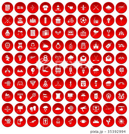 100 arrow icons set red 35392994