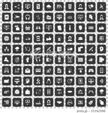 100 contact us icons set black 35392996