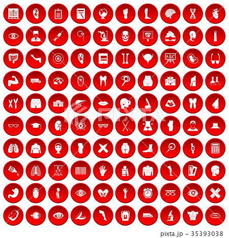 100 anatomy icons set red 100 anatomy icons set red 35393038