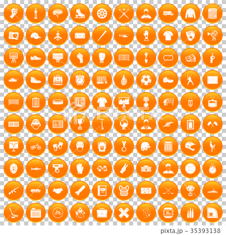 100 mens team icons set orange 100 mens team icons set orange 35393138