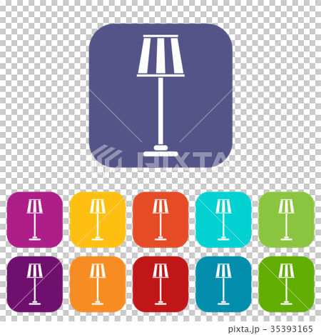 Floor lamp icons set 35393165