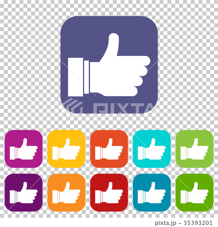 Thumb up sign icons set Thumb up sign icons set 35393201