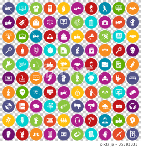 100 different gestures icons set color 100 different gestures icons set color 35393333