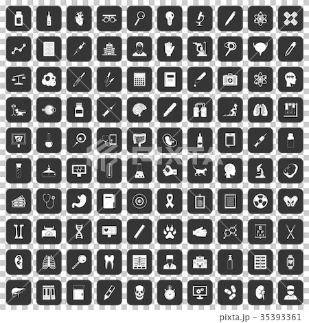 100 diagnostic icons set black 100 diagnostic icons set black 35393361