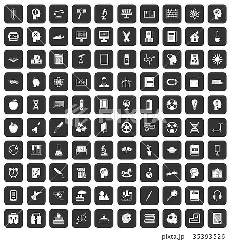 100 education icons set black 35393526