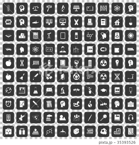 100 education icons set black 35393526