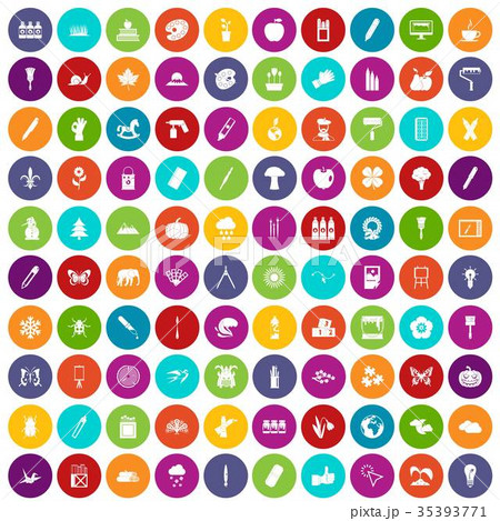 100 eco design icons set color 35393771