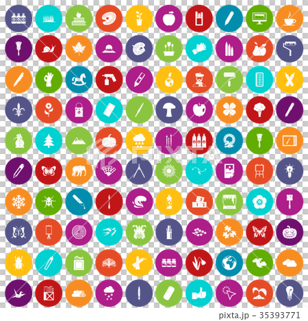 100 eco design icons set color 35393771