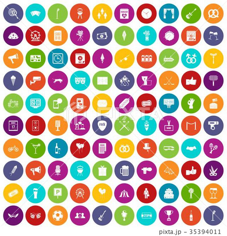 100 events icons set color 100 events icons set color 35394011