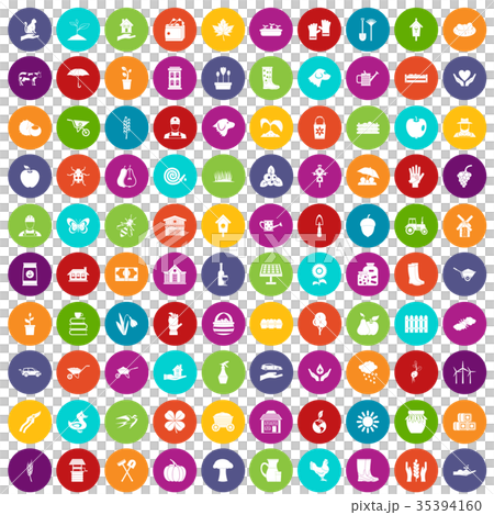 100 farm icons set color 35394160