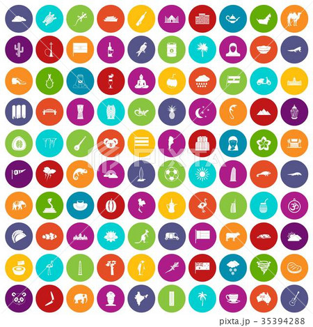 100 exotic animals icons set color 100 exotic animals icons set color 35394288