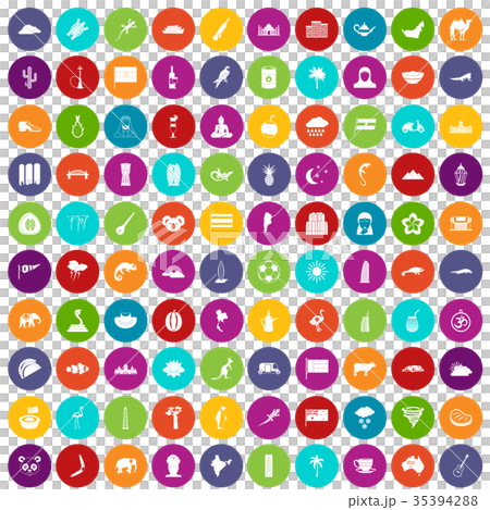 100 exotic animals icons set color 100 exotic animals icons set color 35394288