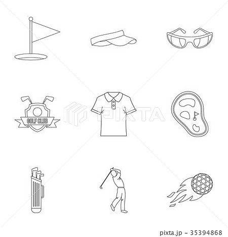 Golf market icons set, outline style 35394868