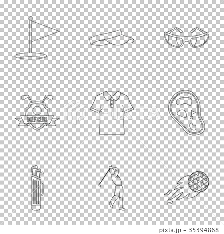 Golf market icons set, outline style 35394868