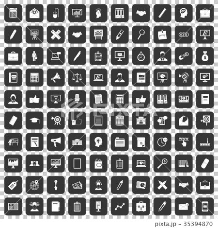 100 finance icons set black 35394870