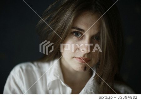 Repair creativity painting girl young adult smeared with paint Repair creativity painting girl young adult smeared with paint 35394882