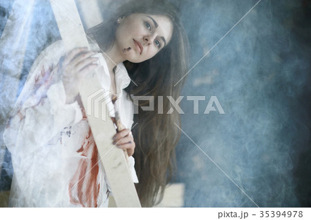 Repair creativity painting girl young adult smeared with paint Repair creativity painting girl young adult smeared with paint 35394978