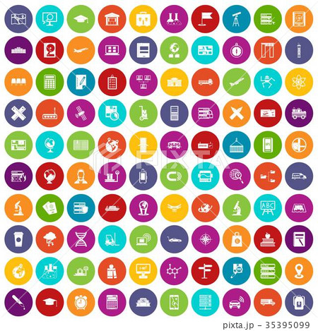 100 globe icons set color 35395099