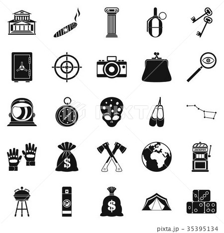 Big money icons set, simple style Big money icons set, simple style 35395134