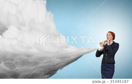 Businesswoman playing fife 35395197