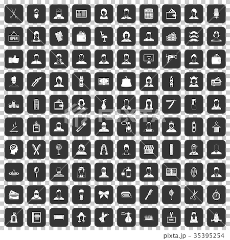 100 hairdresser icons set black 100 hairdresser icons set black 35395254