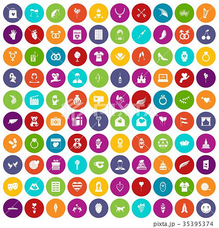 100 heart icons set color 100 heart icons set color 35395374