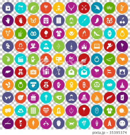 100 heart icons set color 100 heart icons set color 35395374